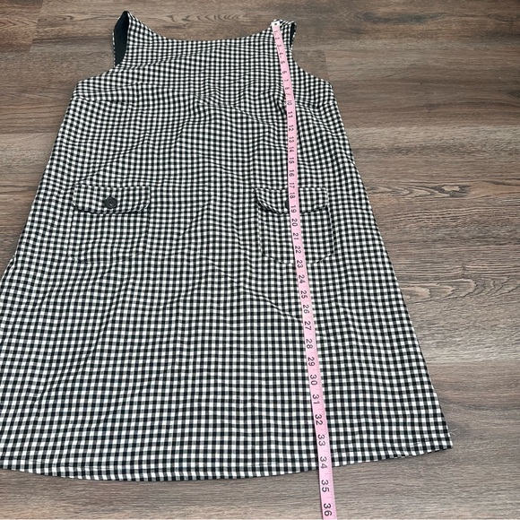 Women's Decorative Pockets Mini a-Line Dress a New Day Black Gingham Medium - Picture 8 of 8